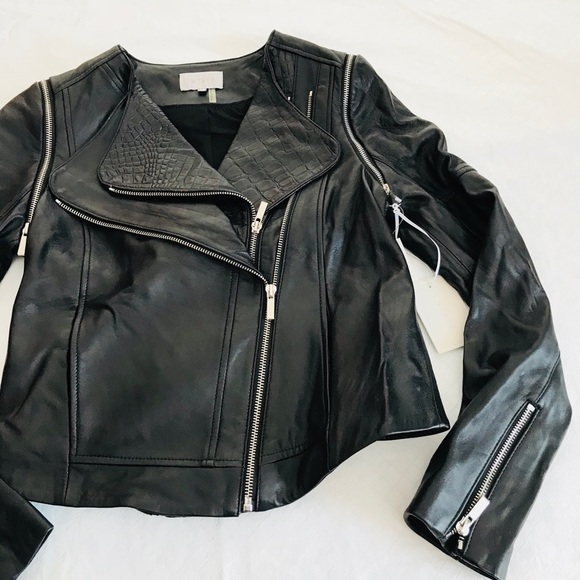 NWT**1. State***Black Biker Leather Jacket Small $498 - Picture 5 of 8